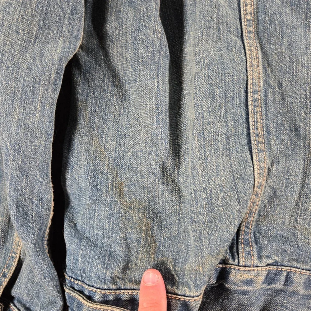 Vintage Y2K Levi's Denim Trucker Jacket Mens XXL Blue Button Up Distressed Faded - Picture 11 of 12